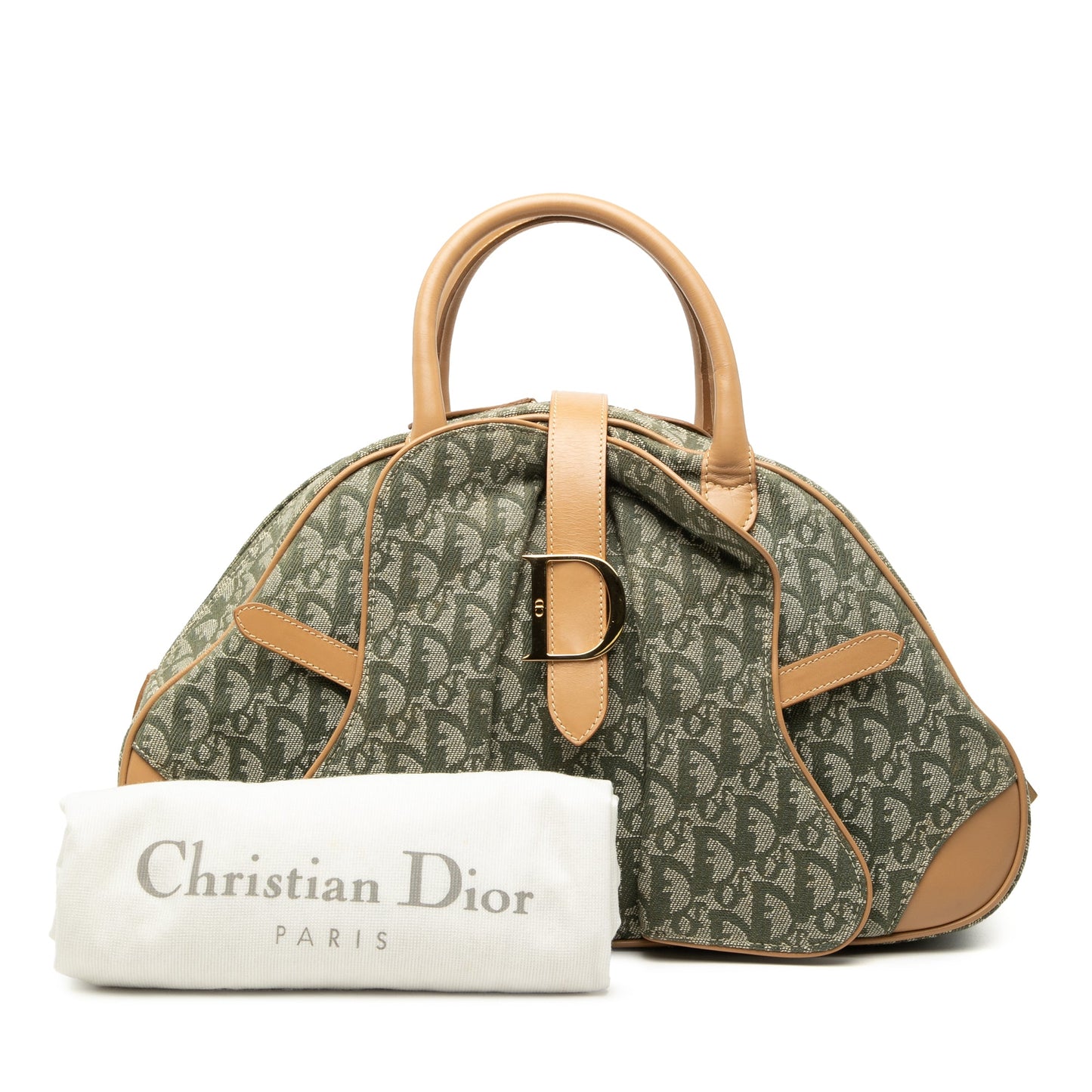 Dior Diorissimo Canvas Double Saddle Bowler Bag
