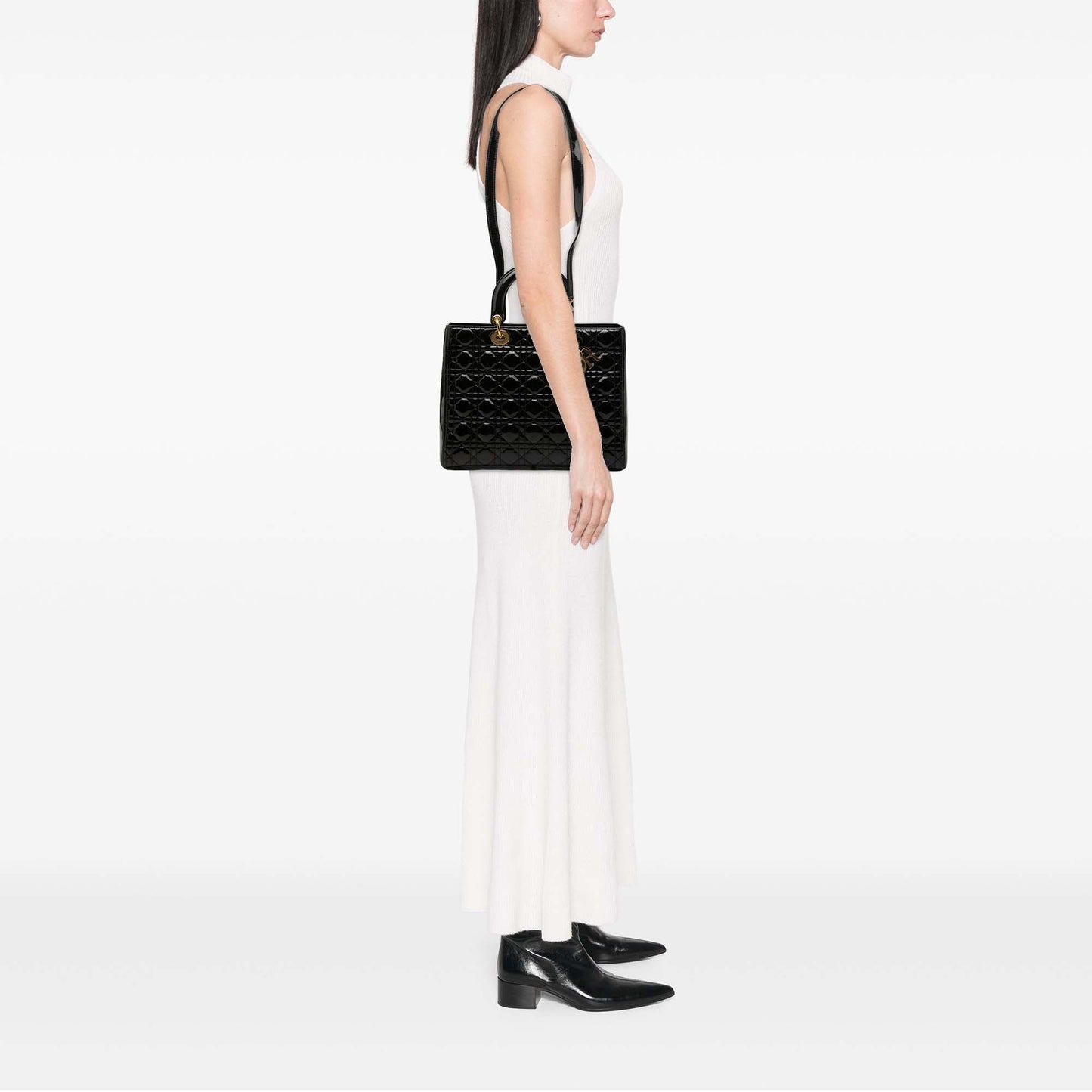 Dior Large Patent Cannage Lady Dior