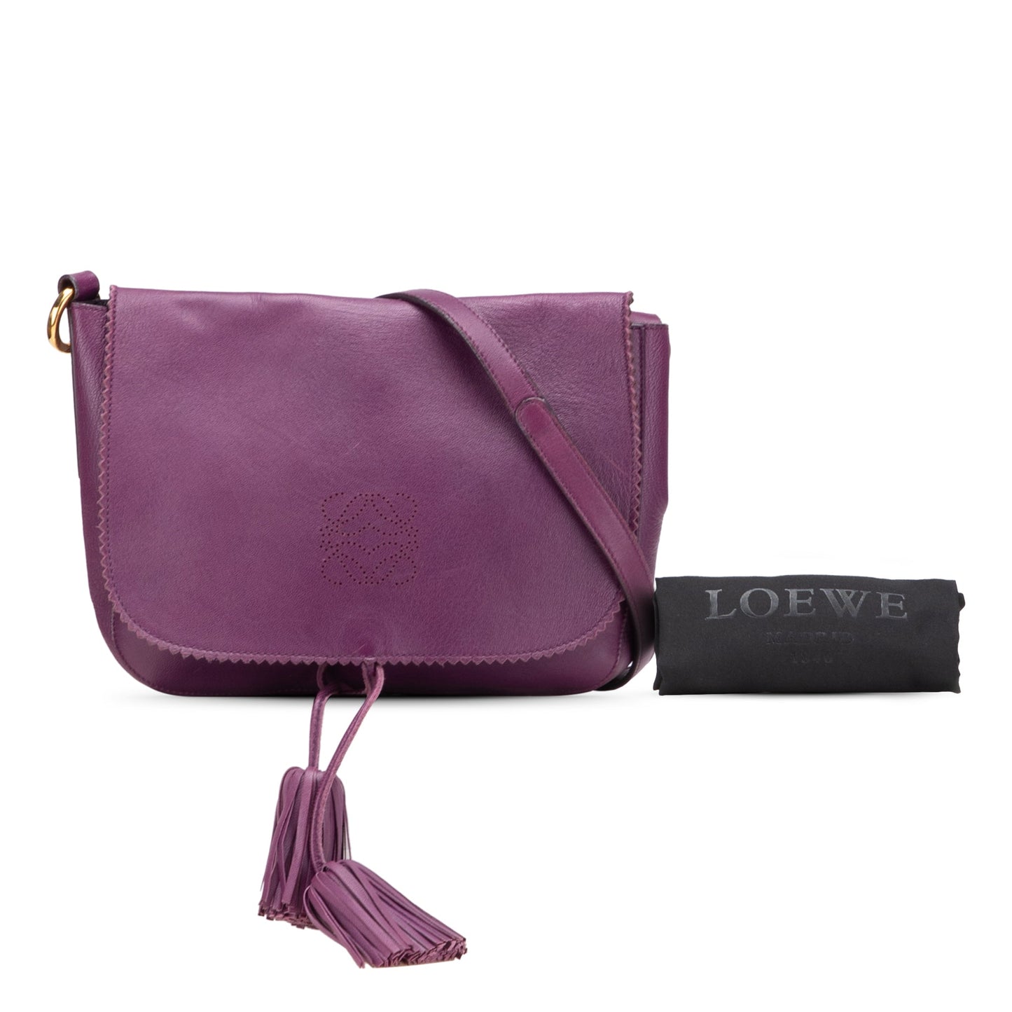 LOEWE Nappa Anagram Tassel Crossbody