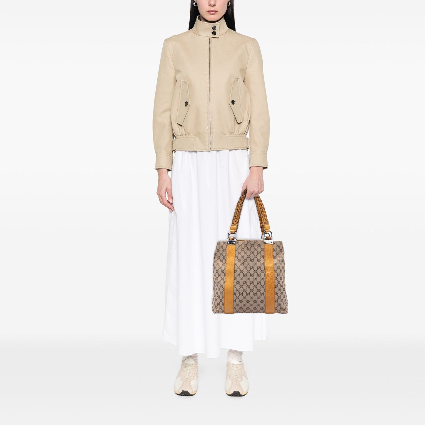 Large GG Canvas Bamboo Libeccio Tote