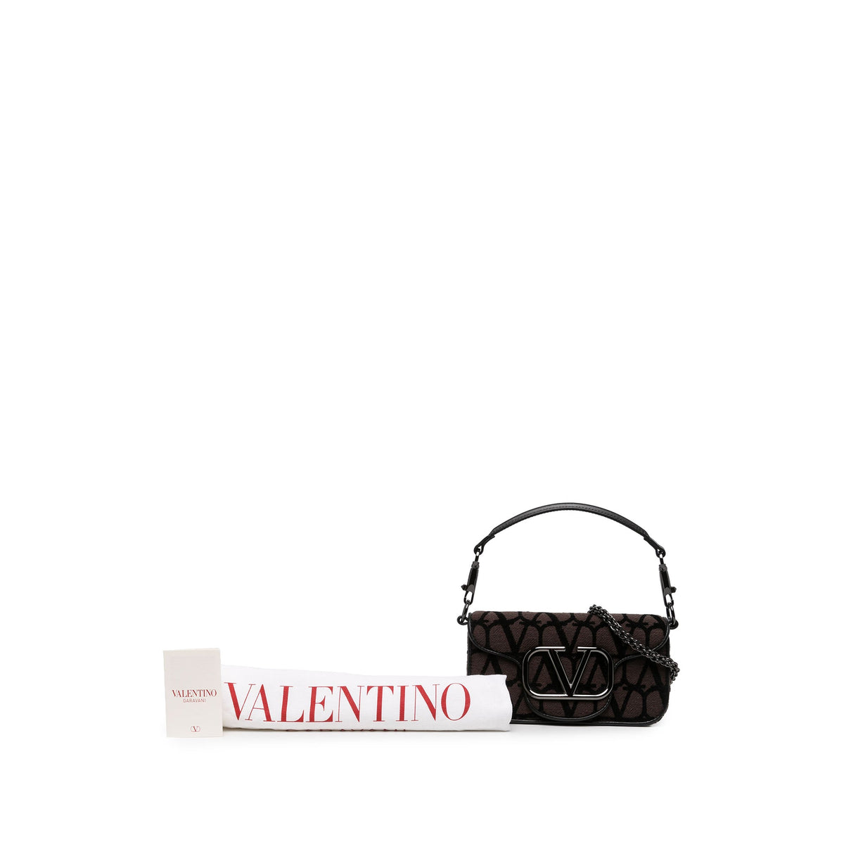 Valentino Small Toile Iconographe VLogo Loco Satchel — Brown