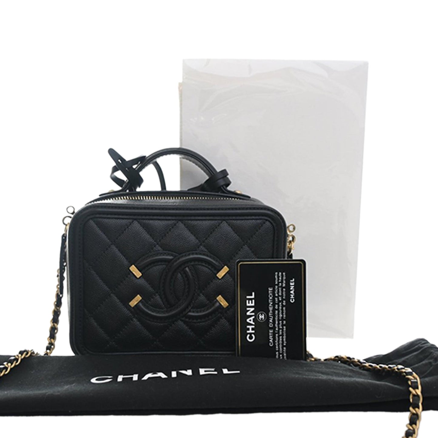 Chanel Small Caviar CC Filigree Vanity Case