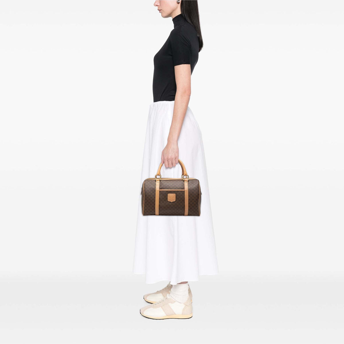 Celine Macadam Coated Canvas Boston Bag