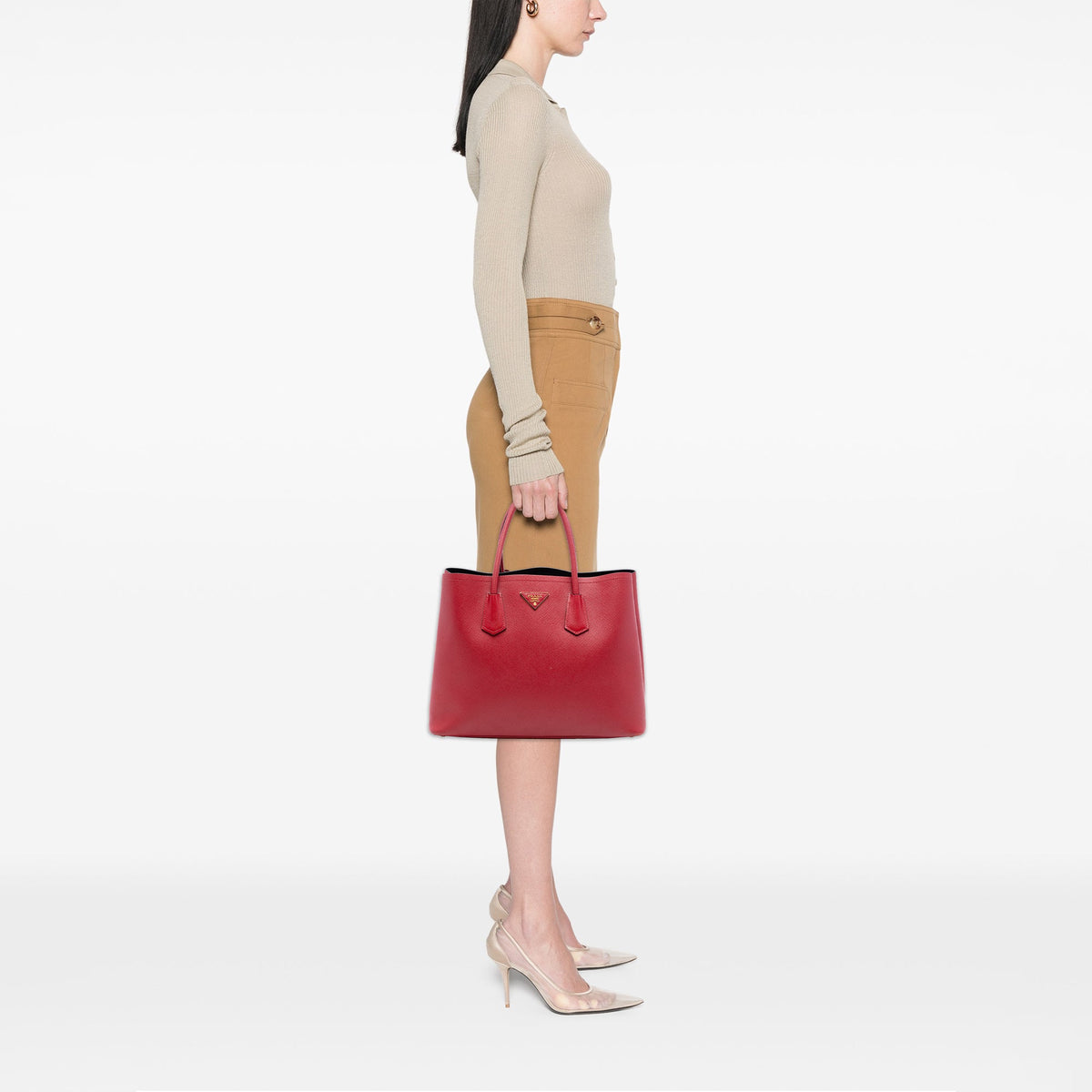 Prada Medium Saffiano Cuir Double Satchel