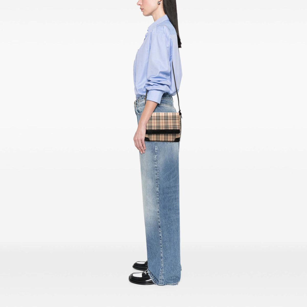 Burberry House Check Canvas Flap Crossbody