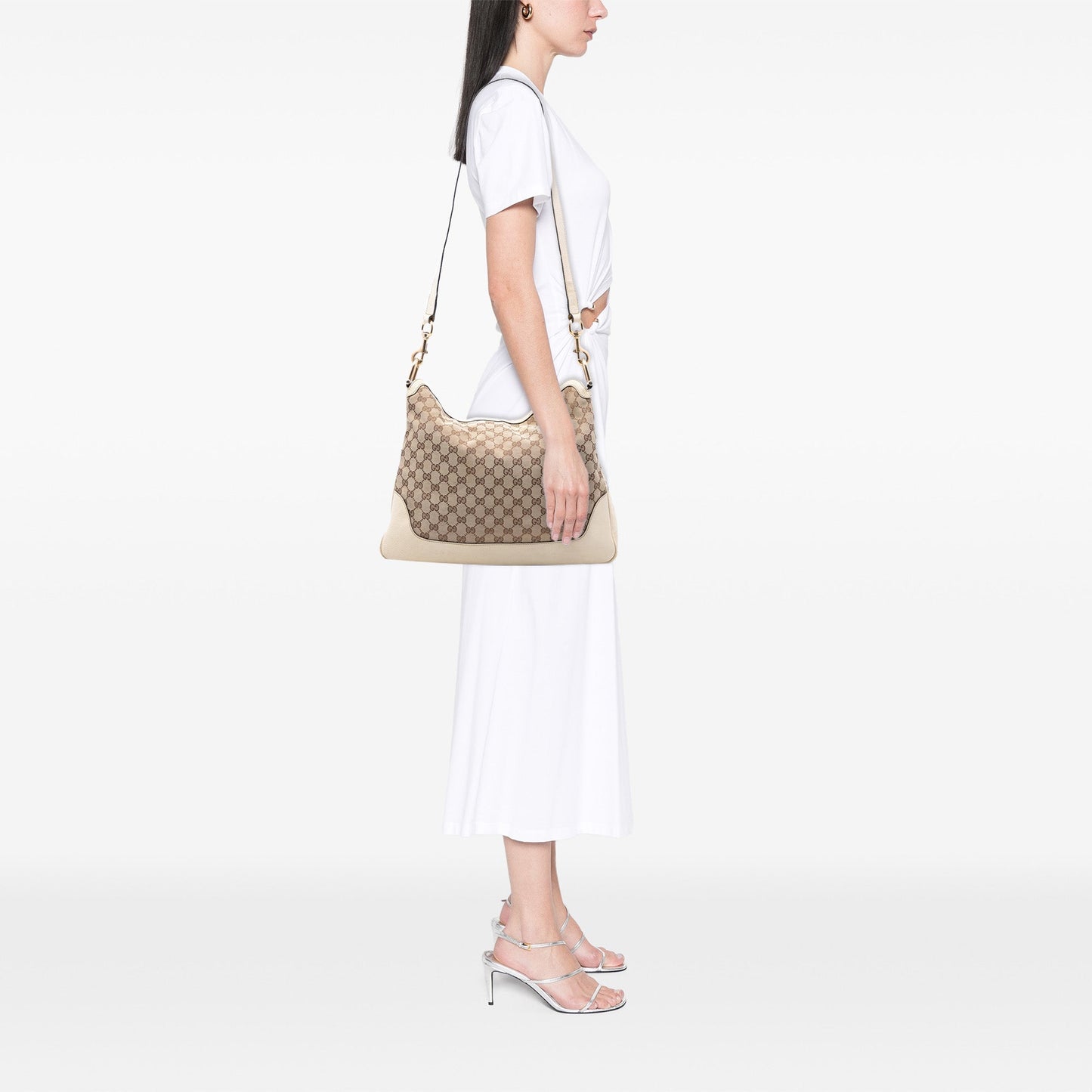 GG Canvas Bamboo Diana Satchel