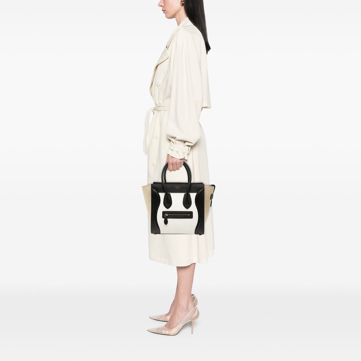 Celine Micro Tricolor Leather Luggage Tote
