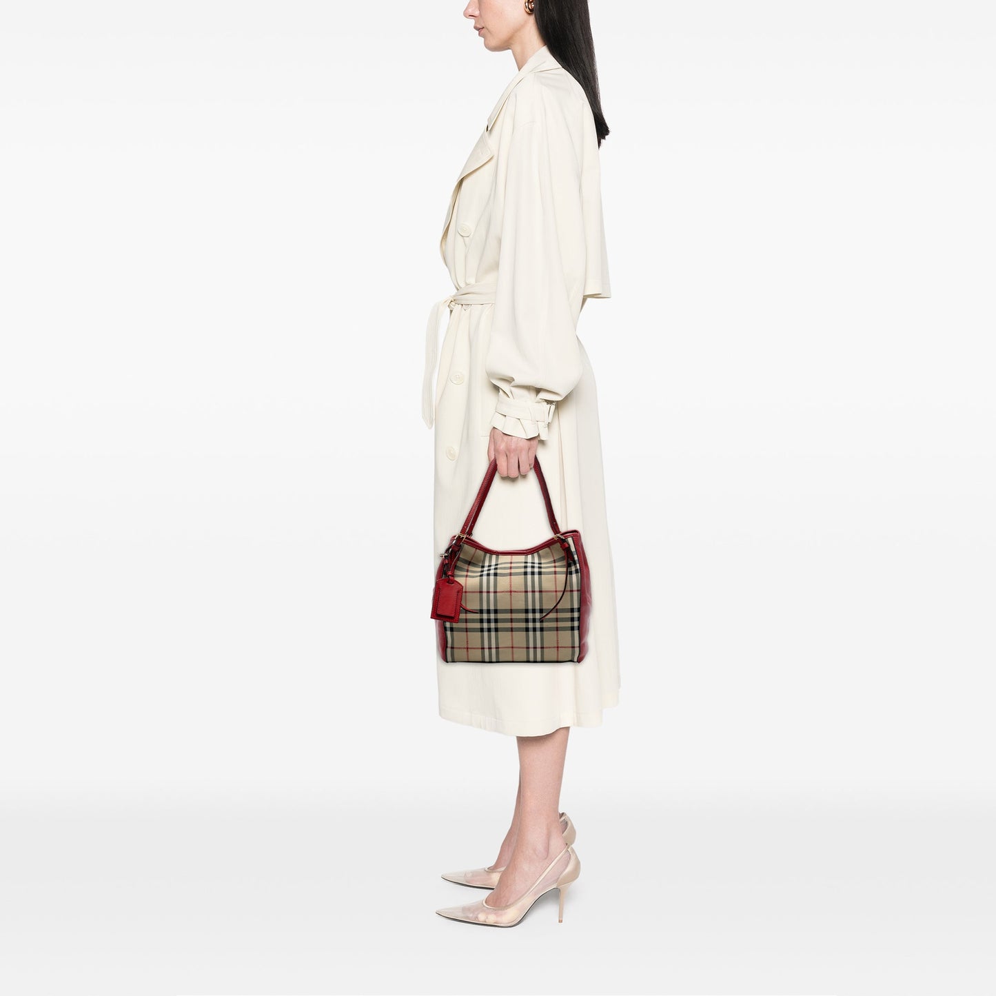 Burberry Small Haymarket Check Canvas and Leather Canterbury Tote