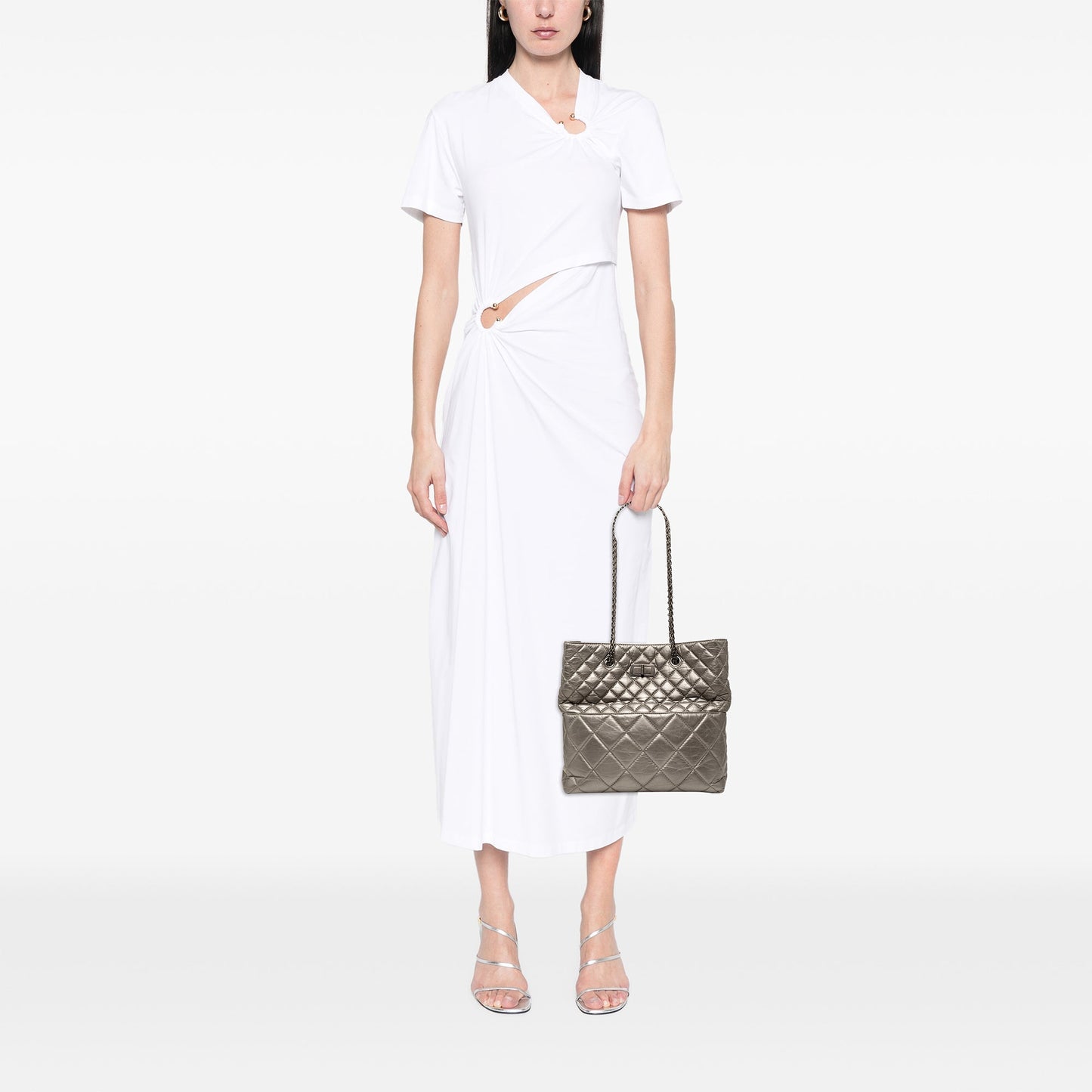 Chanel Quilted Metallic Aged Calfskin Reissue 2.55 Tote