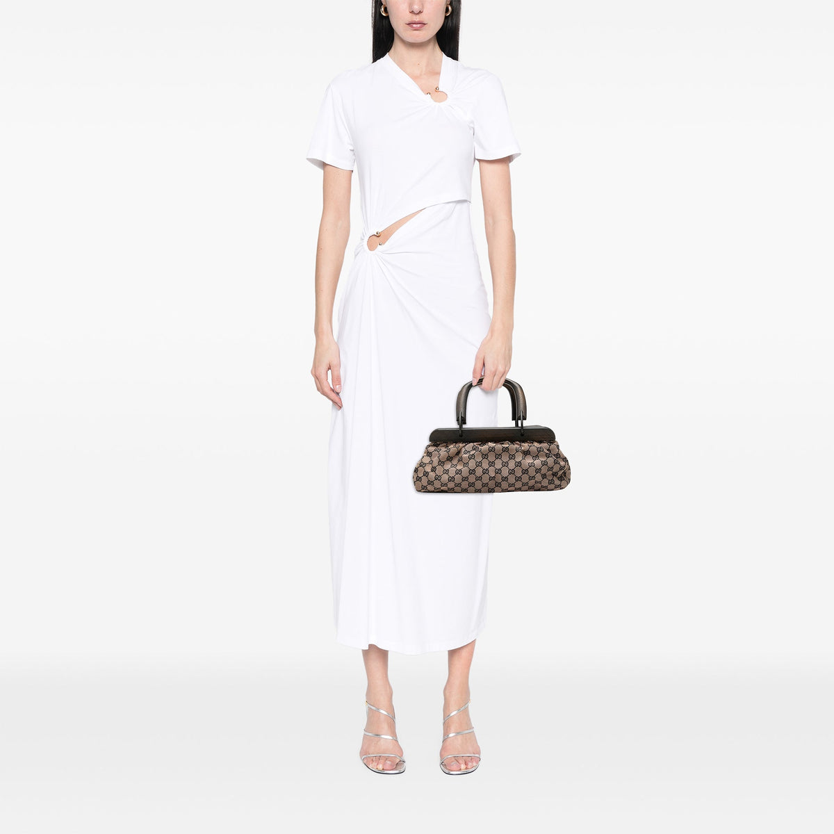 Gucci GG Canvas Wood Frame Handbag