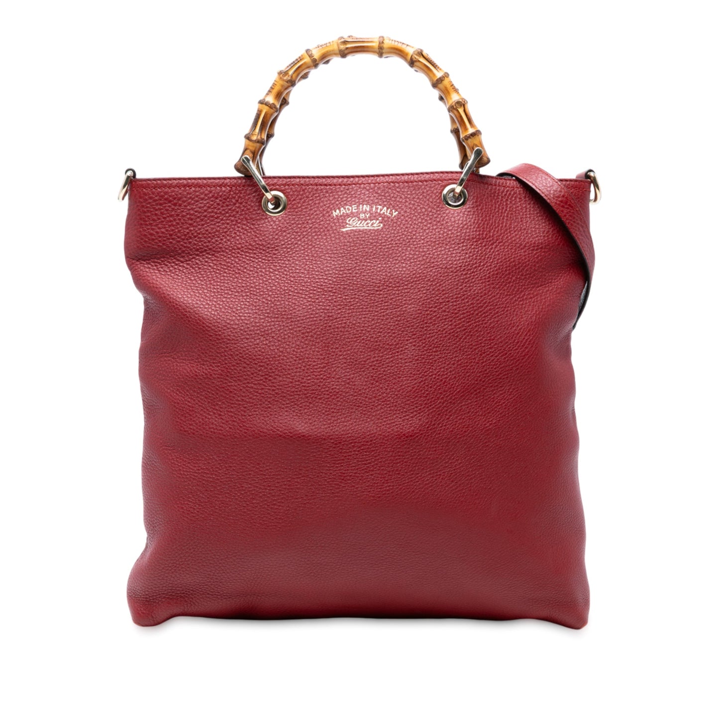 Gucci Tall Leather Bamboo Shopper Tote