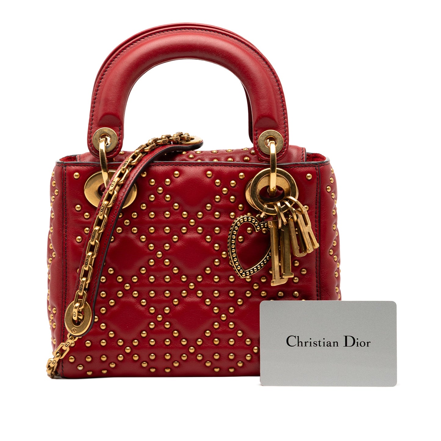 Dior Mini Lambskin Cannage Studded Supple Lady Dior