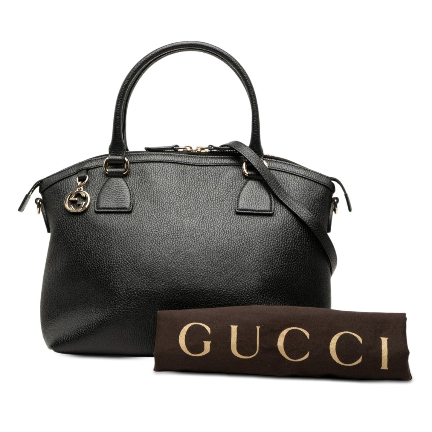 Gucci Medium Calfskin GG Charm Dome Satchel