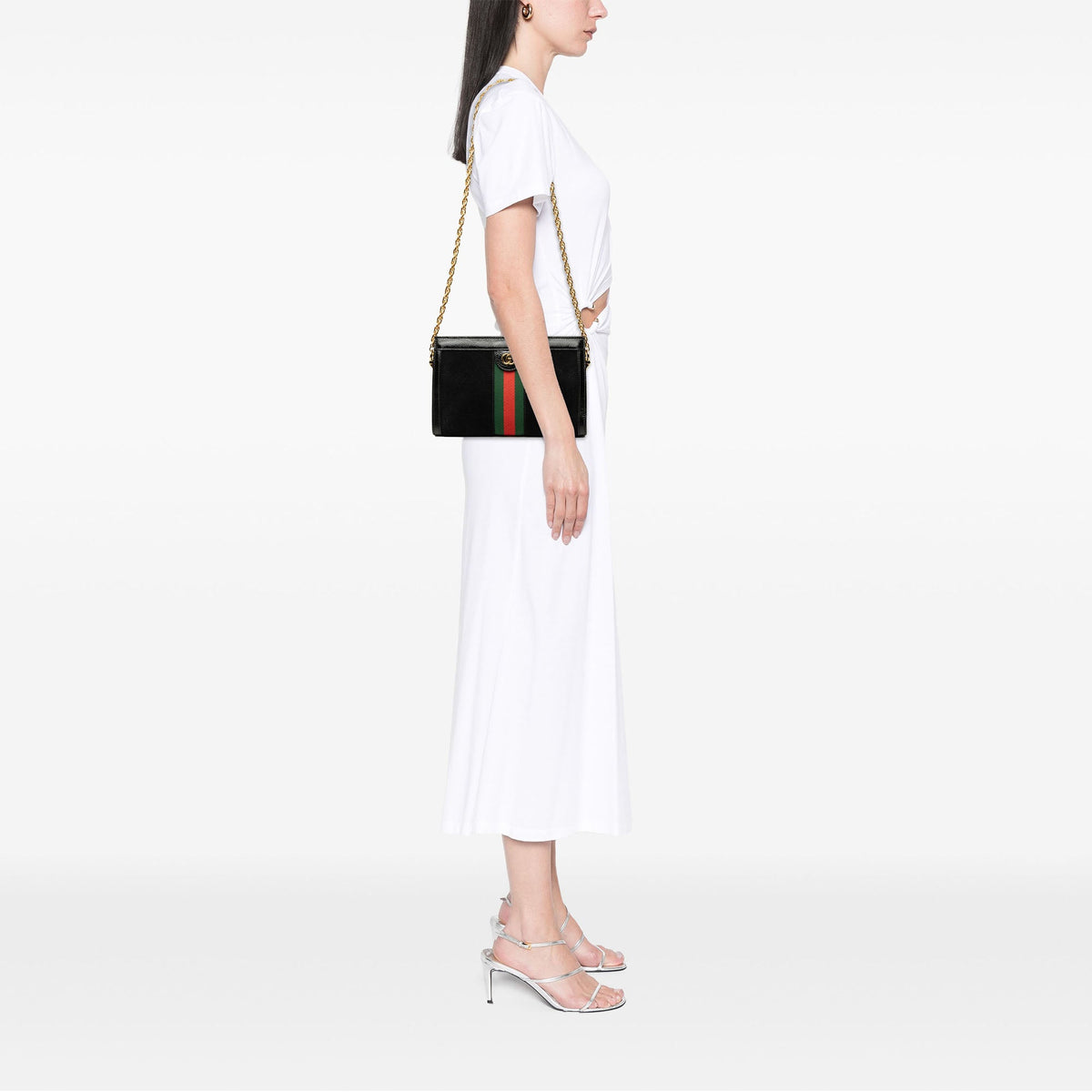 Gucci Small Suede Web Ophidia Chain Crossbody