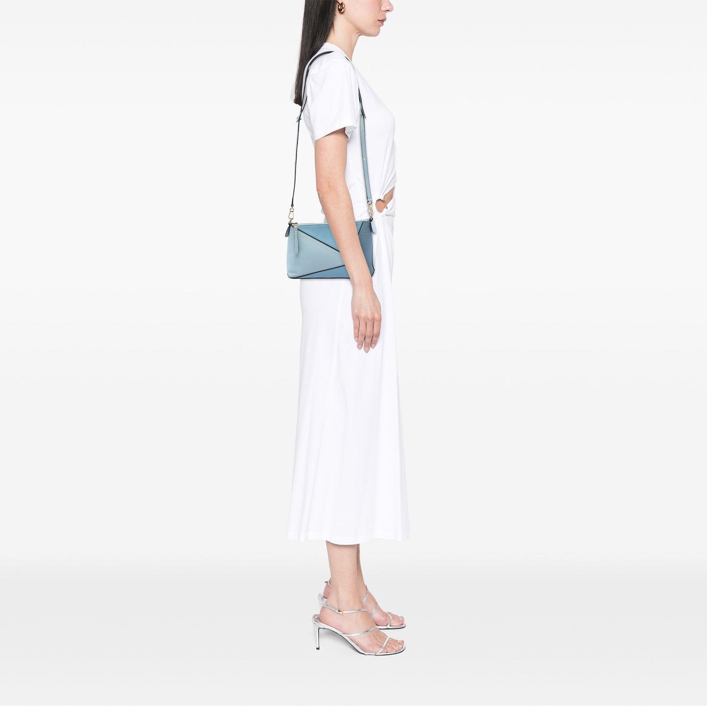 LOEWE Mini Tricolor Calfskin Puzzle Crossbody