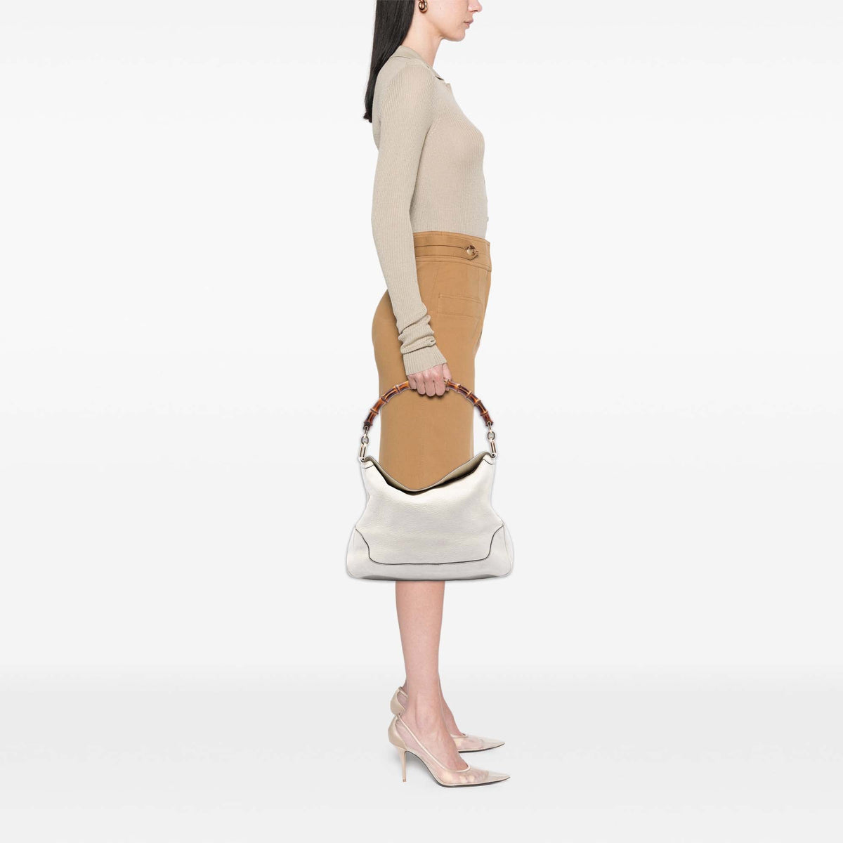 Gucci Calfskin Bamboo Diana Satchel