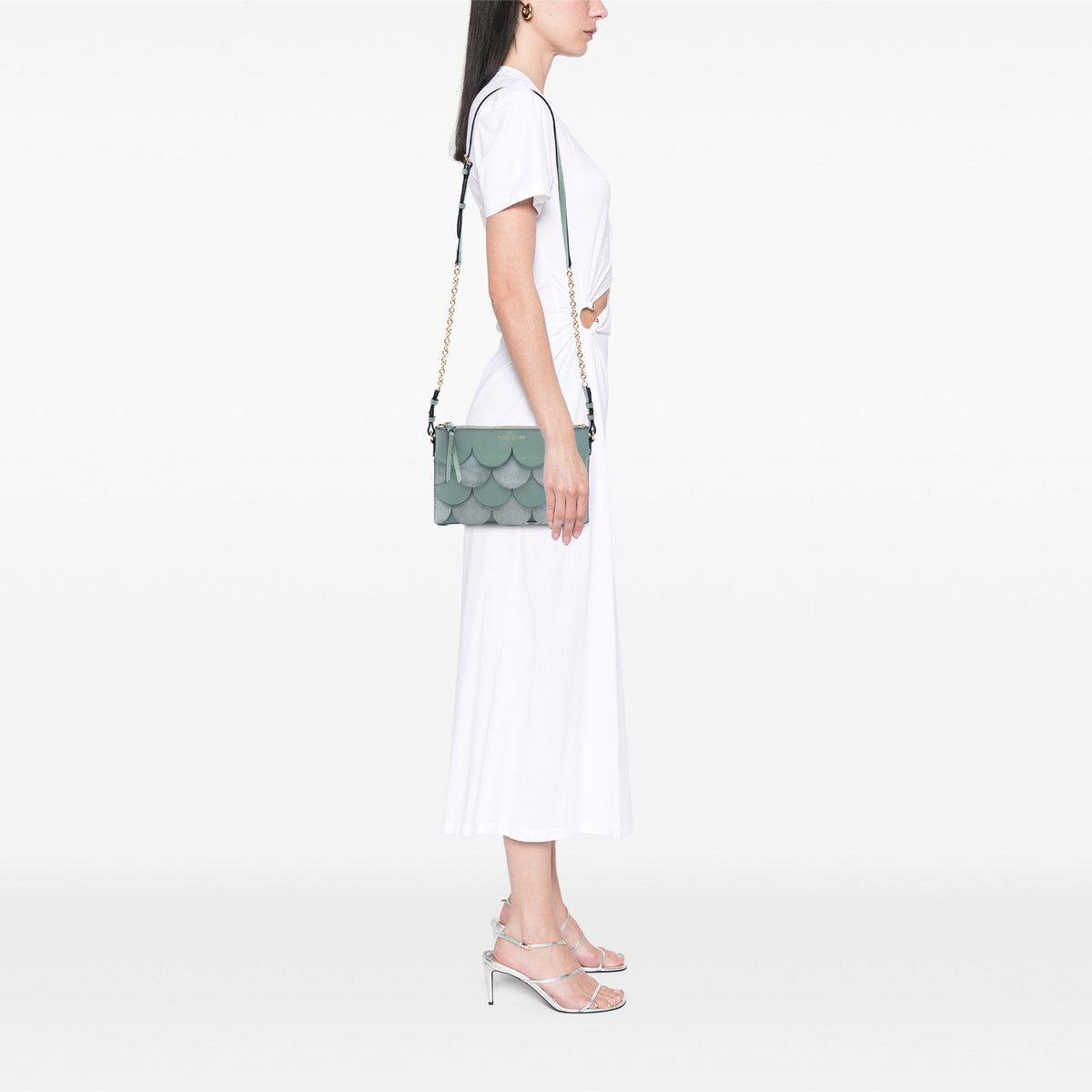 Burberry Scalloped Leather and Suede Peyton Crossbody