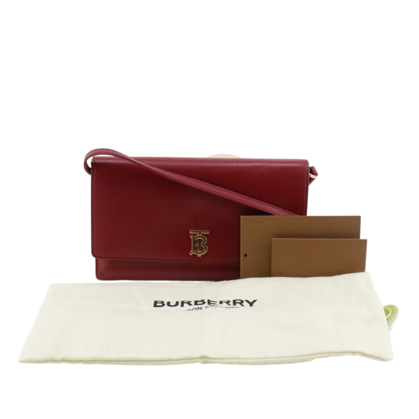 Burberry Leather TB Wallet On Strap