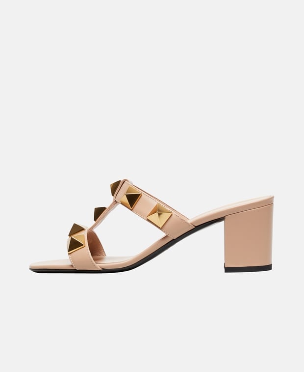 Valentino Garavani Roman Stud Heeled sandals Soft Beige