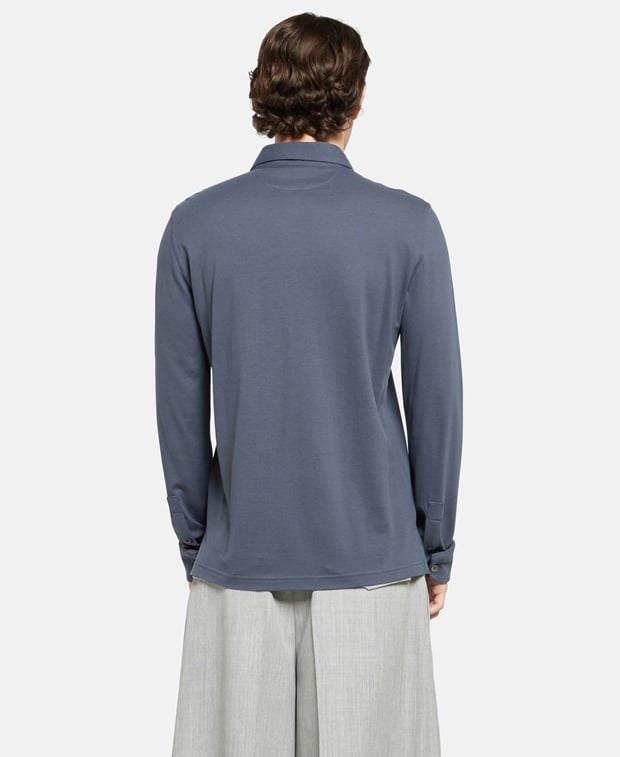 Tom Ford Long-sleeved polo shirt Blue
