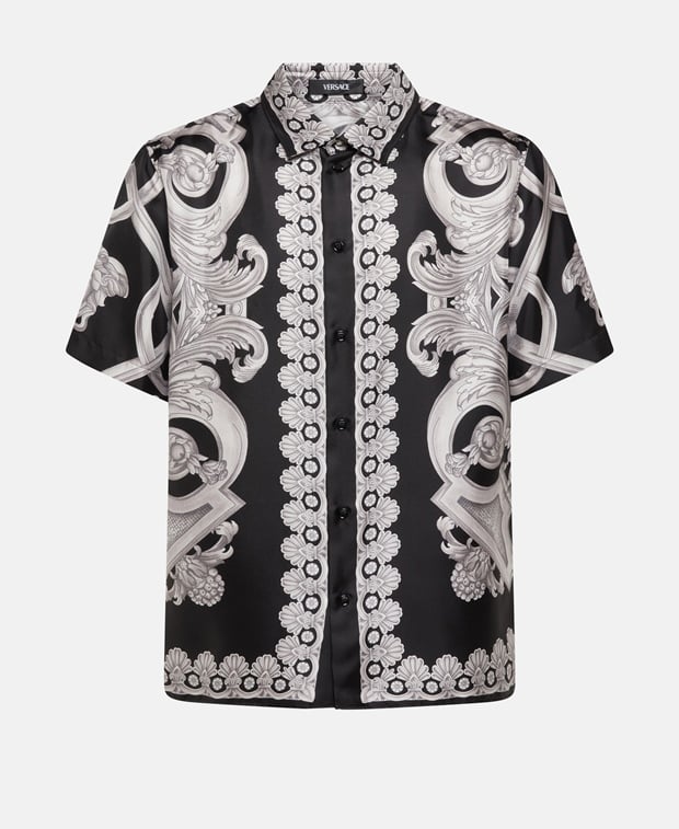 Short sleeve silk shirt