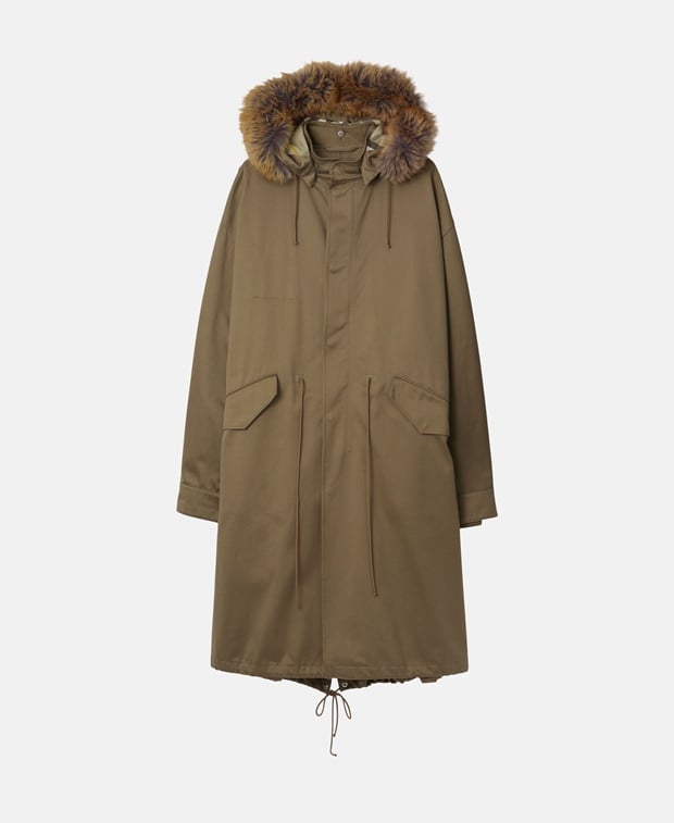 Parka with fur trim