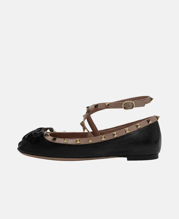 Valentino Garavani Rockstud Ballerina flat with straps