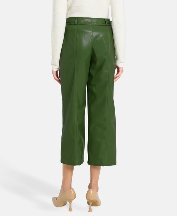 Diane von Furstenberg Leather-look trousers Green