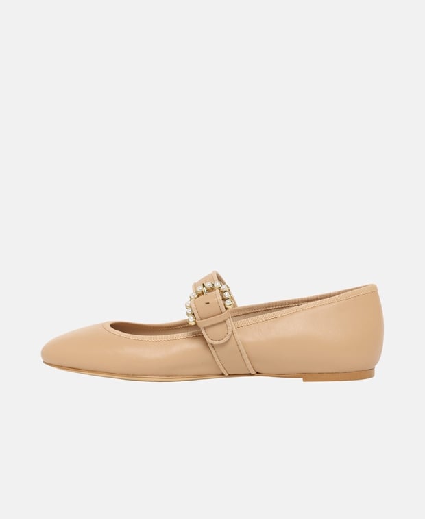 Stuart Weitzman Ballerina flat with straps Piper