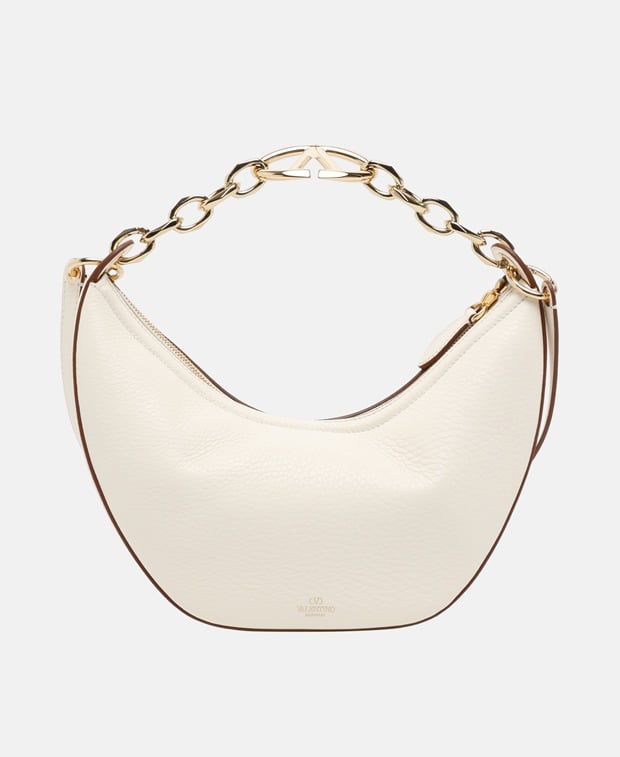 Valentino Garavani Vlogo Leather handbag White