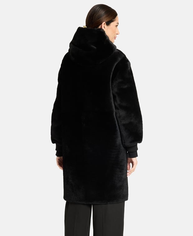Yves Salomon Lamb leather reversible coat