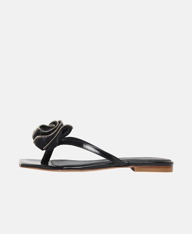 Coperni Zip Flower Slanted Flip flops