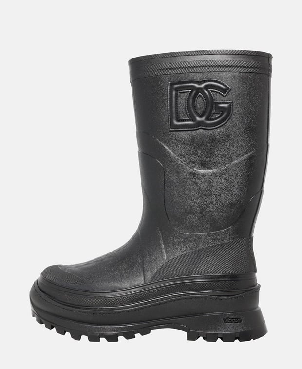 Dolce & Gabbana Stivale Gomma Metal Ankle boots Black