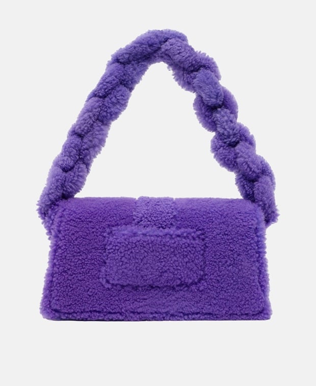 Jacquemus Le Bambidou sherling Shoulder bag Purple