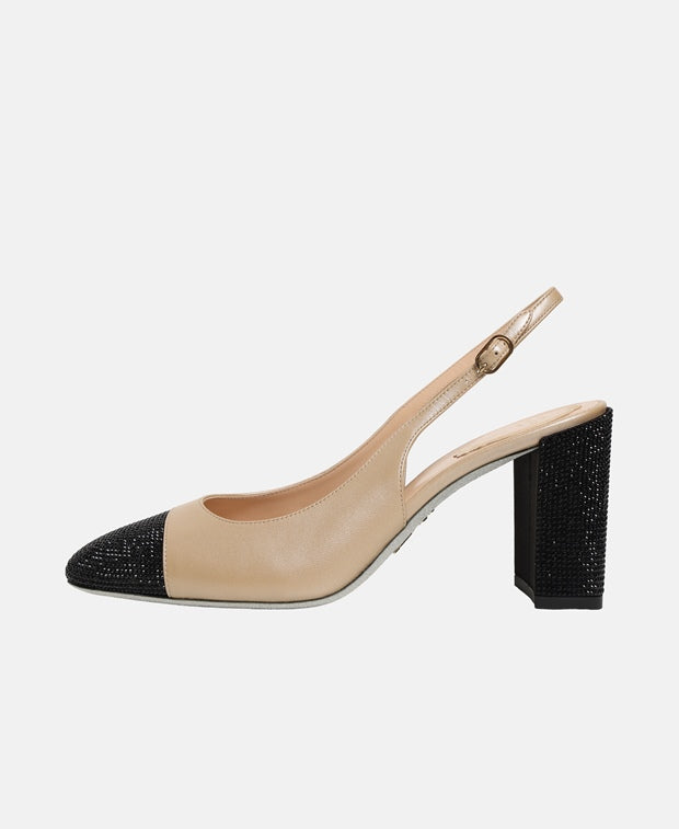 Rene Caovilla Bonnie Slingback pumps Beige