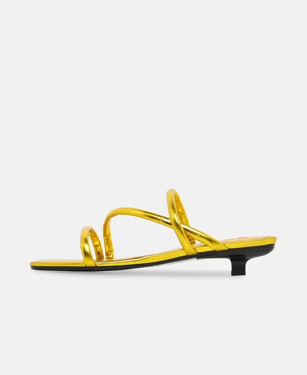 By Far Sandals Morena gold eel