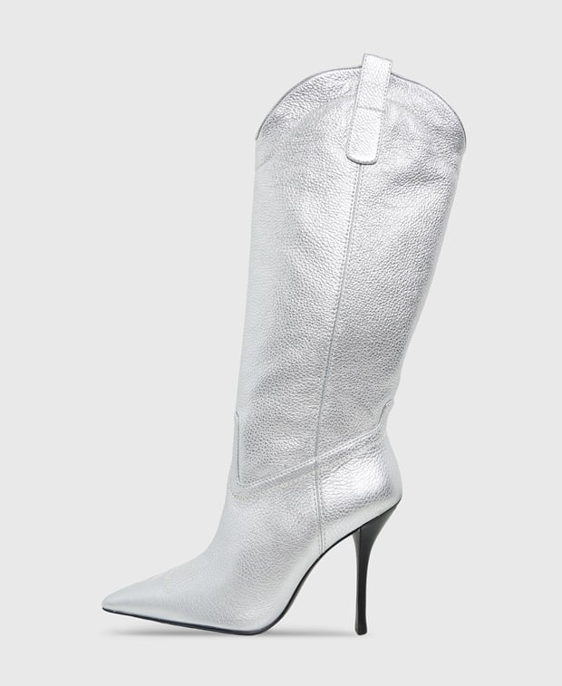 Stuart Weitzman Outwest 100 Cowboy boots Silver