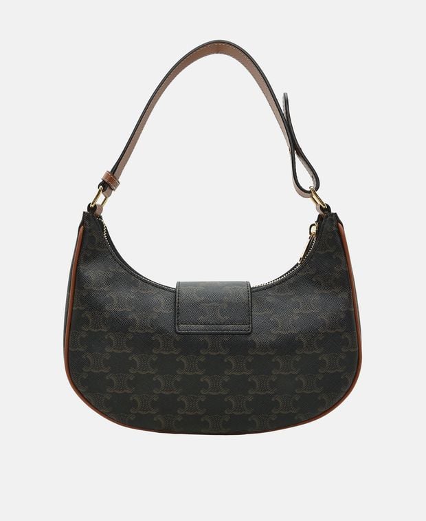 Celine Ava Leather shoulder bag Dark Brown