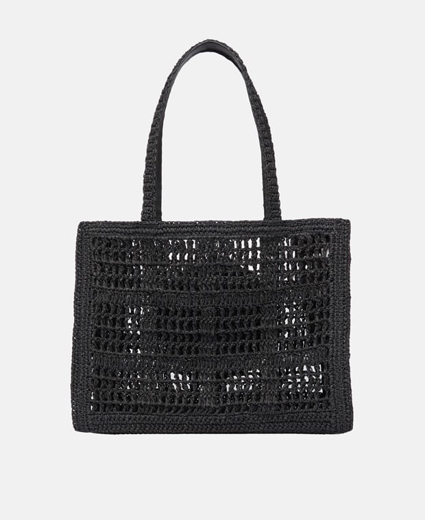 Tory Burch Ella Hand-Crocheted Tote Bag Black