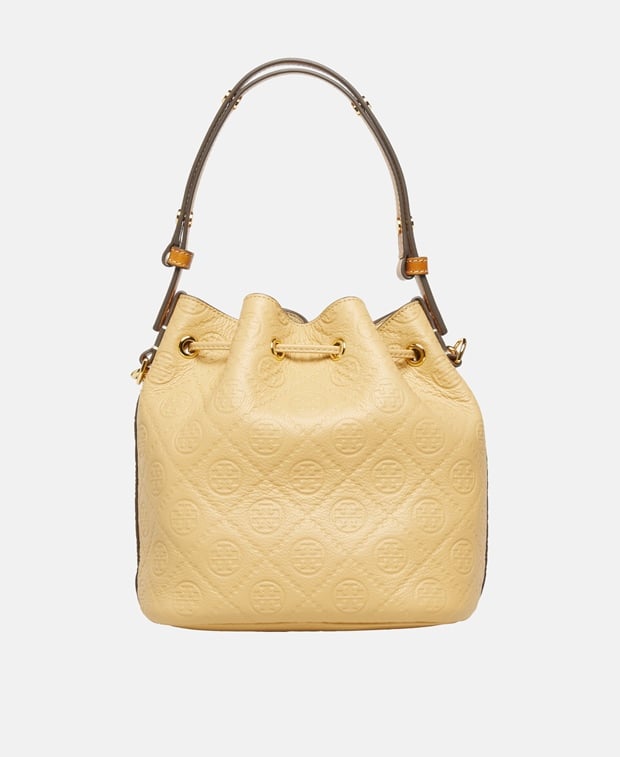 Tory Burch T Monogram Pebble Handbag & Pouch Beige