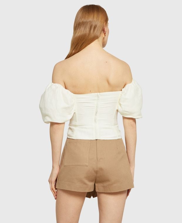 CULT GAIA Linen-blend top Samantha