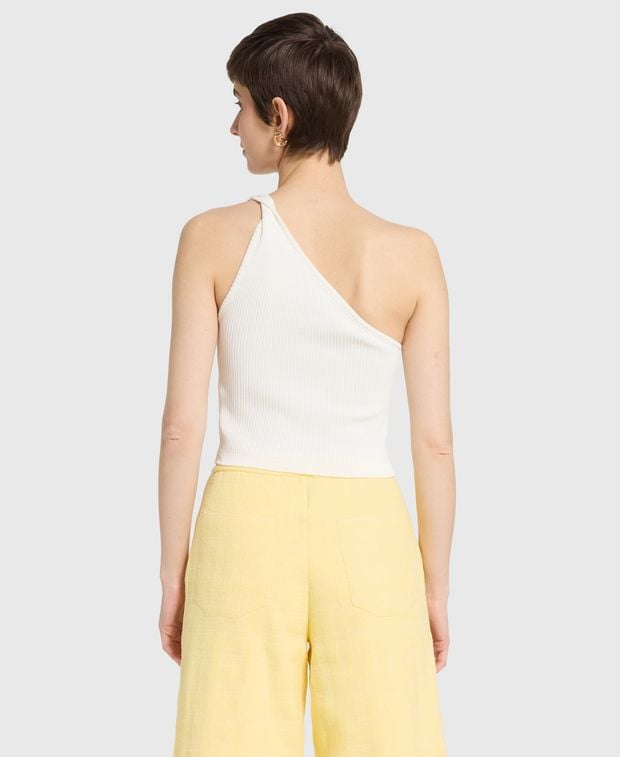 Jacquemus One shoulder top Off-white