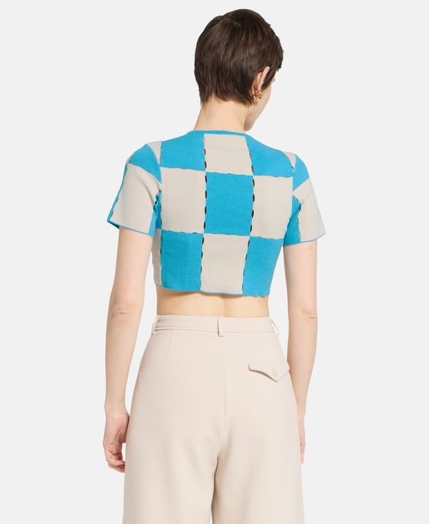 Jacquemus Knitted crop top Blue