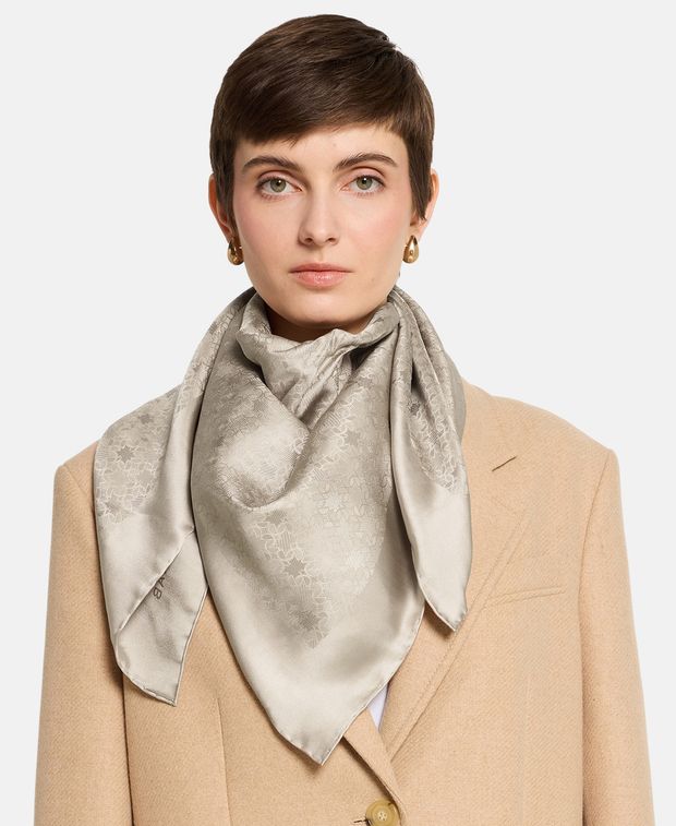 Elie Saab Silk square scarf Tinta Unita