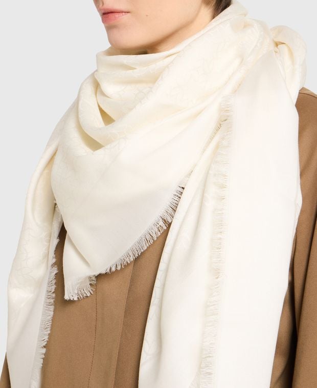 Elie Saab Silk-blend square scarf Tinta Unita