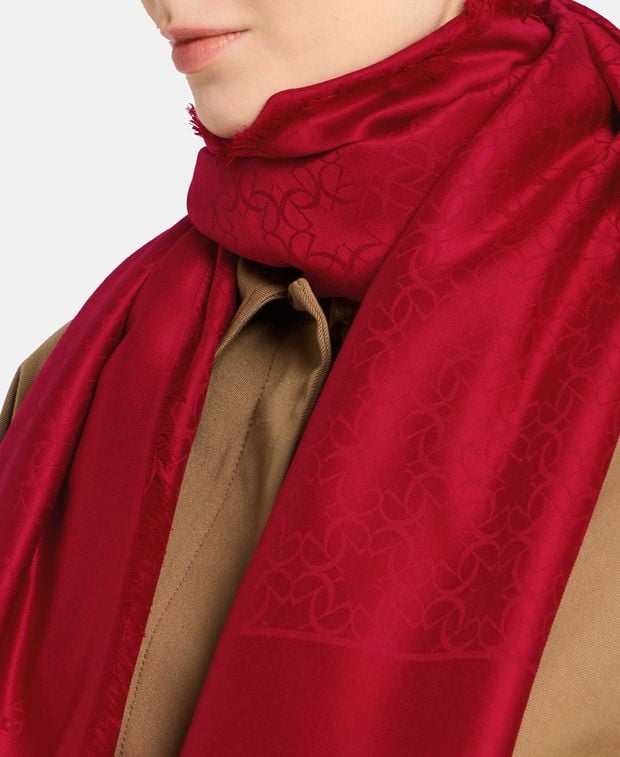 Elie Saab Silk-blend square scarf Tinta Unita