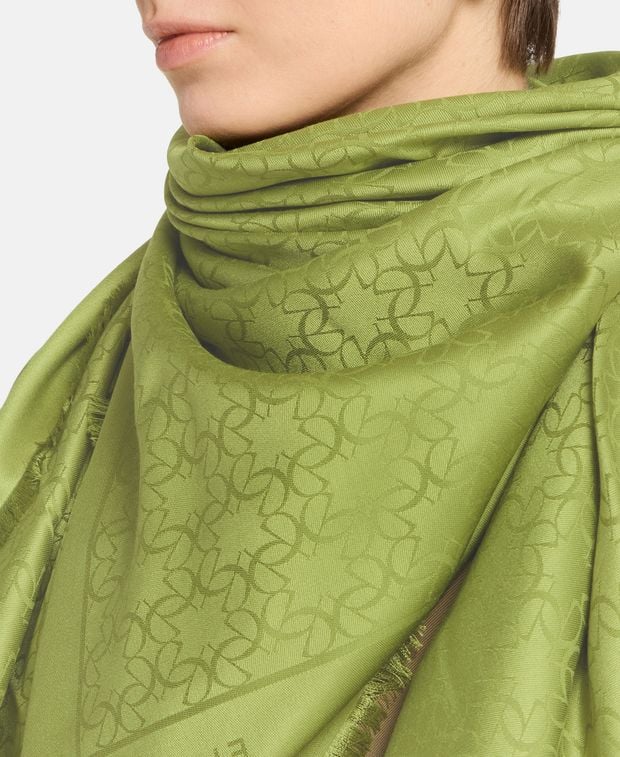 Elie Saab Silk-blend square scarf Tinta Unita