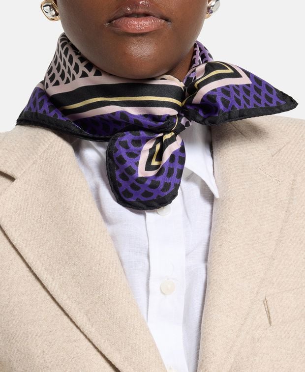 Sergio Rossi Silk square scarf Mermaid
