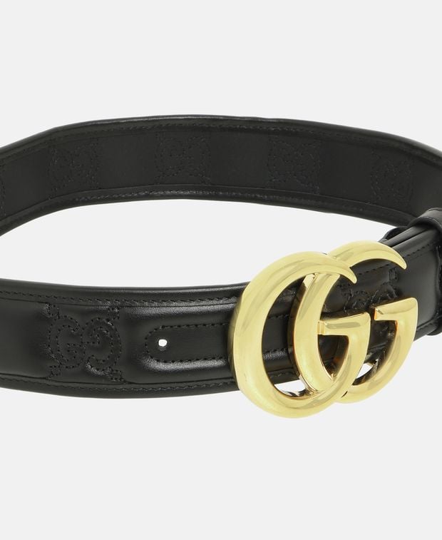 Gucci Leather belt GG Marmont Matelassé