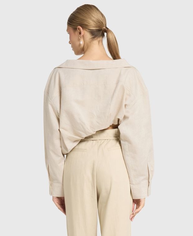 Jacquemus Linen-blend blouse Mejean